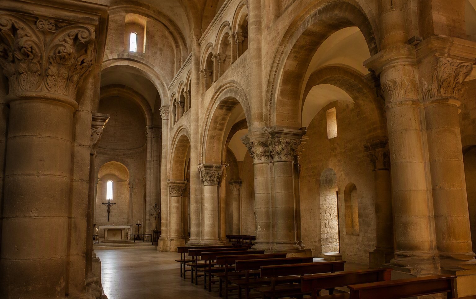 Romanesque interior of Zamora cathedral